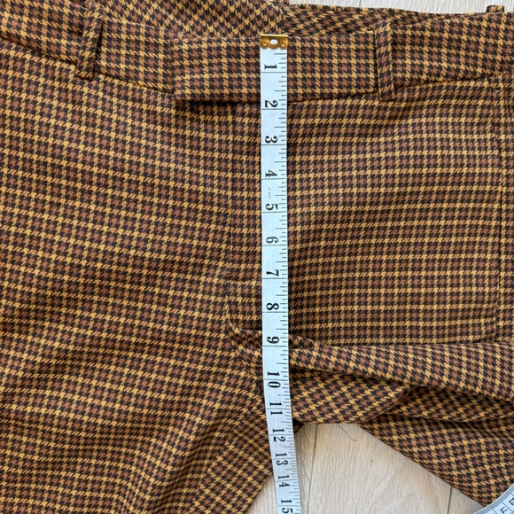NWOT Free People Jana Flare Trousers Pants in Mustard &Brown Size 12 Houndstooth - Picture 5 of 15